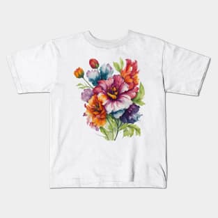 Colorful flower watercolor Kids T-Shirt